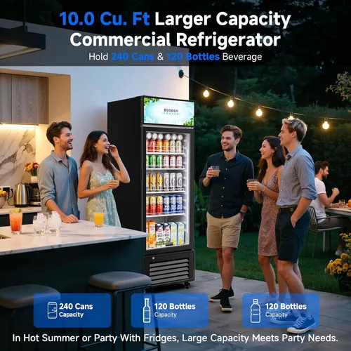 Vista 6 de BODEGA - Refrigerador comercial de bebidas de 10 pies cúbicos con LED