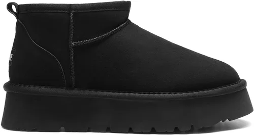 Vista 2 de DREAM PAIRS Botas de nieve para mujer, botas de invierno con plataforma y forro de piel sintética