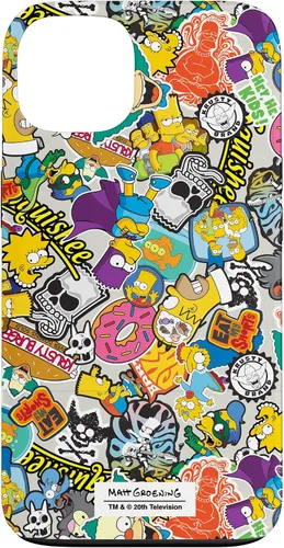 Vista 7 de Funda de collage de pegatinas para iPhone 14 Pro Max de Los Simpson