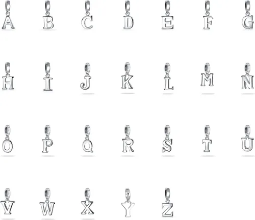 Vista 3 de Regalo personalizado con dije de letra A-Z con inicial del alfabeto para mujeres y adolescentes, plata esterlina 925 maciza, se adapta a pulseras