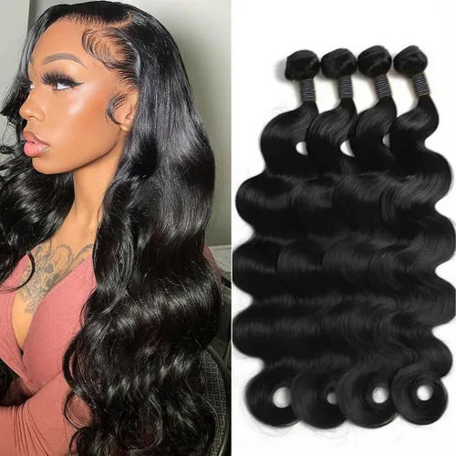 Vista 15 de Manojos de cabello humano ondulado de 20 pulgadas, 12A, 100% sin procesar, cabello virgen brasileño, ondulado, extensiones de cabello humano