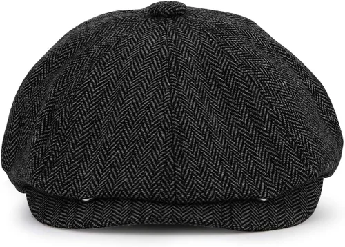 Vista 9 de Newsboy - Gorra para hombre, mezcla de lana de tweed de espiga