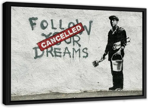 Vista 12 de Arte en lienzo de Banksy para pared, decoración del hogar, lienzo pre-estirado - varios tamaños