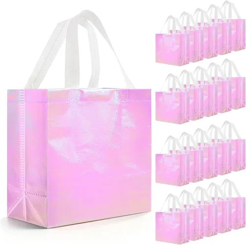 Vista 24 de Eccliy - 80 bolsas de regalo reutilizables, tamaño mediano, color negro