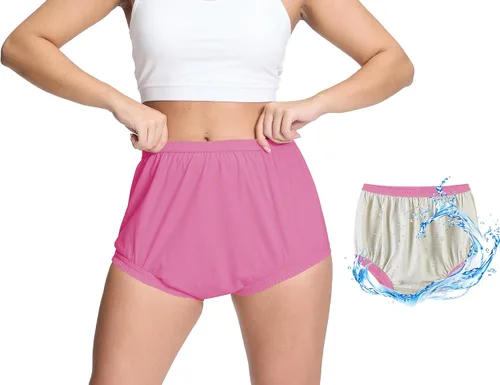 Vista 9 de Pantalones de plástico para mujer, pañales para adultos, pañales de tela impermeable, funda de pañal de goma a prueba de fugas, alternativa