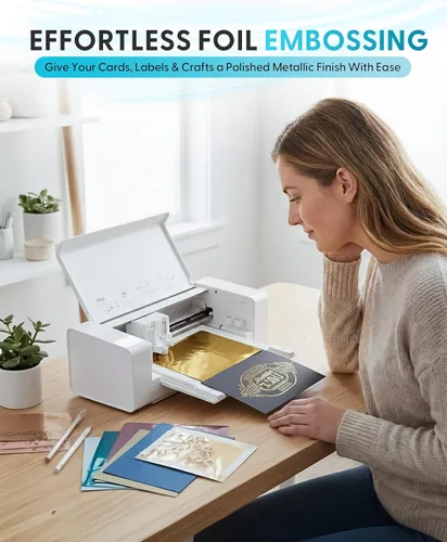 Vista 5 de Silhouette - Hojas de transferencia de papel de aluminio de 8.5 x 11 pulgadas, paquete de 6 unidades, color dorado