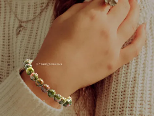 Vista 639 de Amazing Gemstone Crystal Bracelet for Women Men's Gifts - Protection Healing Crystal Bracelet - 8mm Gemstone Beaded Stretchable Bracelet Pulseras