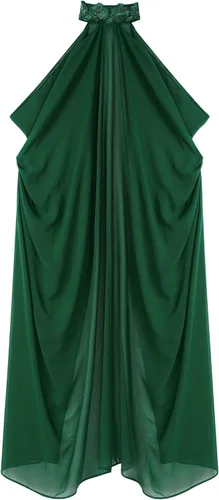 Vista 4 de YiZYiF Capa de gasa de boda sólida para mujer, capa de velo de novia, capa larga halter