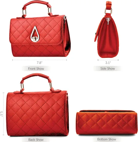 Vista 2 de Hanbella - Bolsos cruzados pequeños para mujeres y niñas, bonitos monederos de piel sintética y bolsos para adolescentes, bolso de mano para mujer