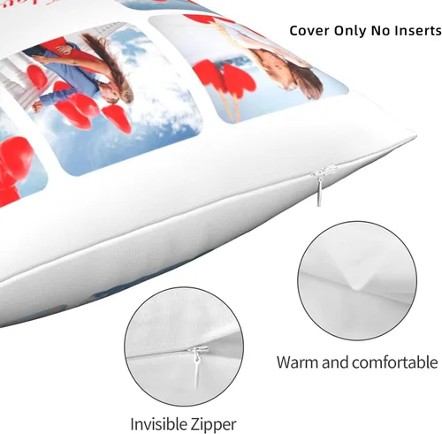 Vista 6 de FCQIANKM Funda de almohada personalizada, funda de almohada con foto personalizada con texto de imagen, funda de almohada personalizada, regalos