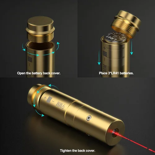 Vista 5 de Feyachi Bore Sight 0.354 in Red Dot Laser Zeroing Bore Sighter Pistol Laser Boresighter con 3