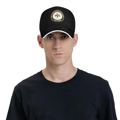 Vista 2 de US 175th Infantry Regiment Retired Adjustable Baseball Cap for Outdoor Sun Protection - Men & Women Black