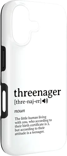 Vista 3 de Threenager Noun Parenting 3 Year Old Kid Case for iPhone 17