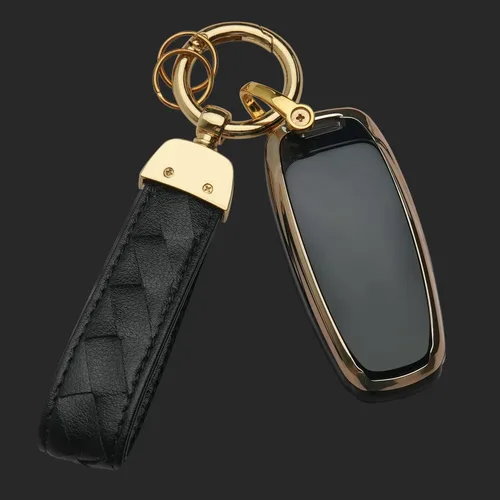 Vista 7 de Funda para llavero Audi para Audi 2018-2022 A6 A7 A8 E-Tron Q8 SQ8, funda de llave inteligente, Negro