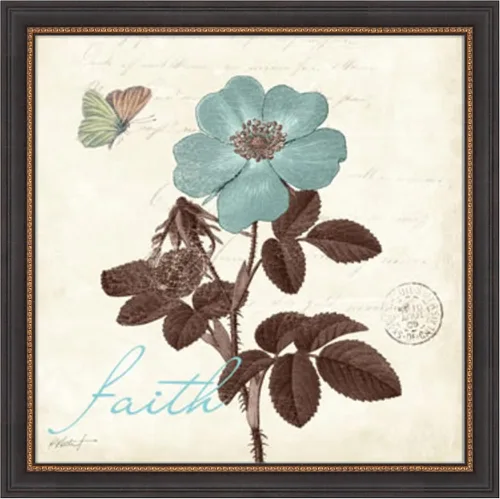 Vista 8 de Amanti Art Póster enmarcado para pared, 21 x 21 pulgadas, Touch of Blue II Faith por Katie Pertiet, póster enmarcado para decoración de pared, sala