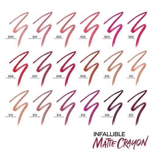Vista 5 de L'Oréal Paris Infallible Matte Lip Crayon Brulee Everyday (el embalaje puede variar)