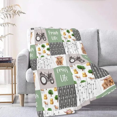 Vista 2 de Manta de franela de vaca para regalo, ultra suave y acogedora, manta de forro polar ligera y mullida, manta de felpa cálida para sofá, cama, 30 x 40