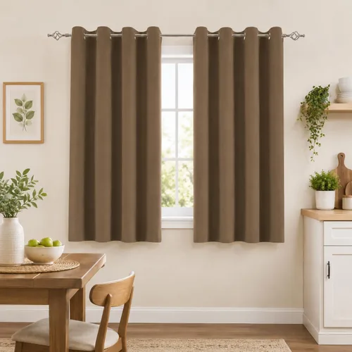 Vista 38 de Aquazolax Cortinas opacas de 45 pulgadas de largo, juego de 2 paneles para guardería, cortinas de tratamiento de ventanas con aislamiento térmico