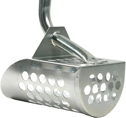 Vista 7 de Cucharas galvanizadas de mango largo y pala grande resistente para detección de metales de agua, descascarillado, caza en roca y más