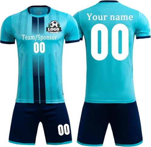 Vista 6 de Camisetas de fútbol personalizadas para niños, hombres y mujeres, camiseta y pantalones cortos de fútbol personalizados, uniformes de fútbol