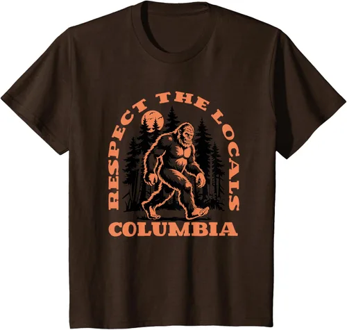 Vista 11 de Columbia Bigfoot Respect the Locals - Camiseta retro Sasquatch