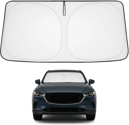 Vista 241 de Proadsy Parasol para parabrisas Rivian R1S 2022-2025 2026 de 4 capas plegable, protector de parasol frontal que bloquea los rayos UV, mantiene