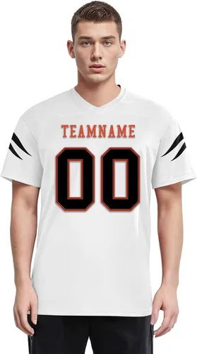 Vista 4 de Camiseta personalizada para hombre, camisetas de fútbol personalizadas con nombre del equipo deportivo, número de regalo para fanáticos del fútbol