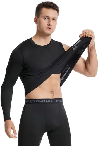 Vista 4 de New Compression Shirts for Men 12 Single Arm Long Sleeve Athletic Base Layer Undershirt Gear T Shirt for Workout Basketball