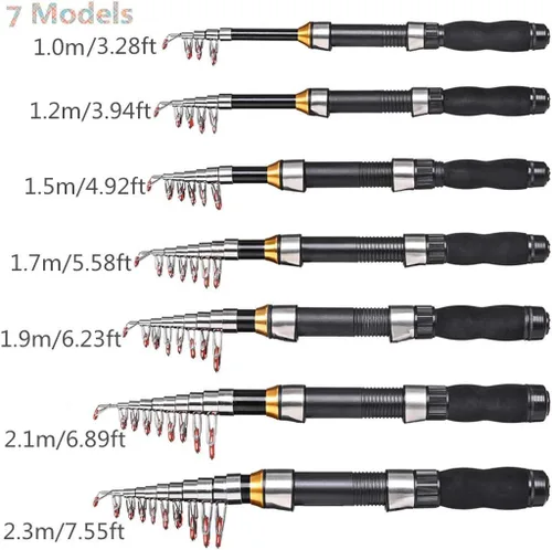 Vista 2 de Toasis Pesca Spinning Baitcast Rod Telescópica Pesca Caña 7 Modelos