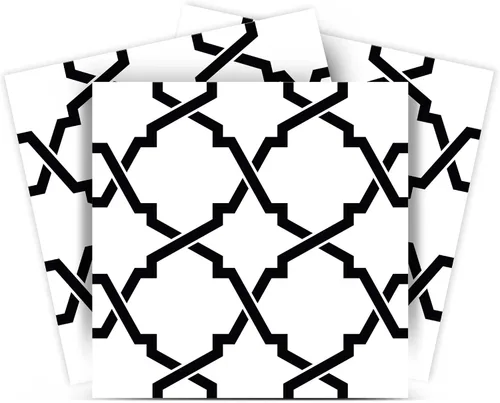 Vista 3 de Mi Alma Black & White Collection - Juego de 24 calcomanías de azulejos para azulejos de baño y cocina, fáciles de aplicar, simplemente despegar