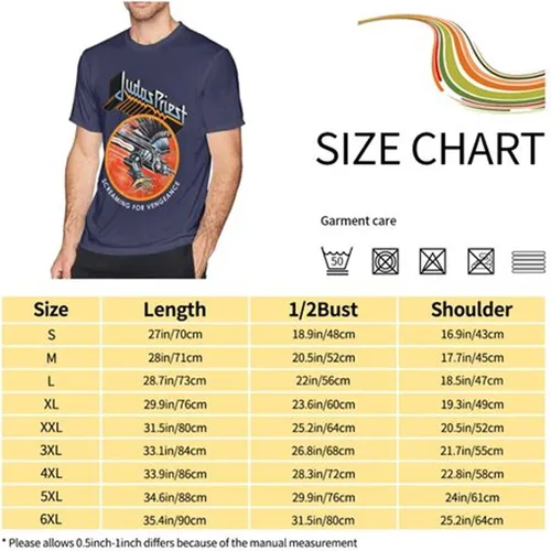 Vista 4 de Mens Judas Screaming for Vengeance Priest Tee T-Shirt Black
