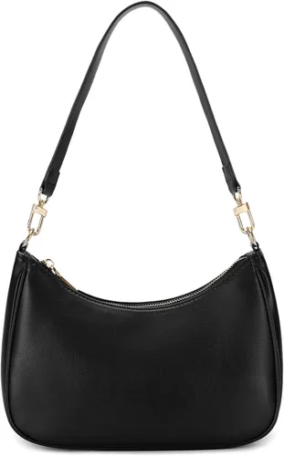 Vista 52 de CYHTWSDJ Bolsos de hombro para mujeres, lindo bolso tote tipo hobo con cierre de cremallera y mini cartera de mano Nailon Negro