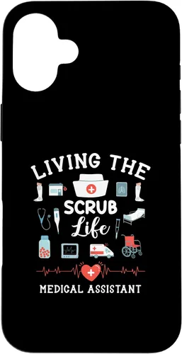 Vista 22 de Carcasa para iPhone 16 Living The Scrub Life Medical Assistant Nurse