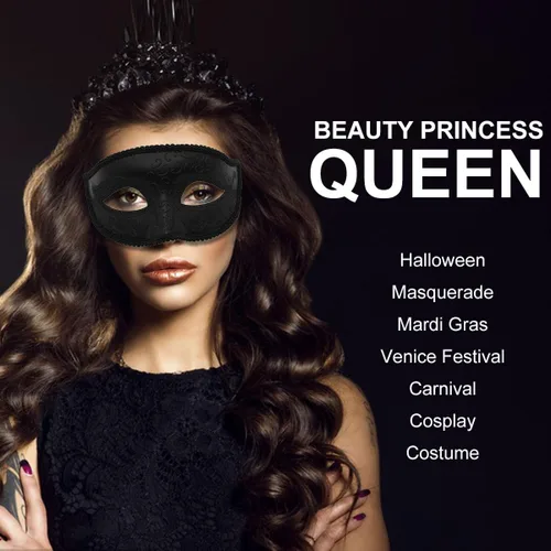 Vista 5 de Máscara veneciana para hombres y parejas, máscara veneciana para Halloween, Mardi Gras, fiesta, baile de graduación