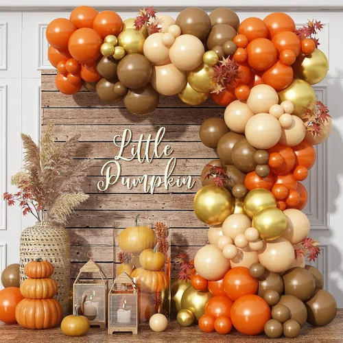 Vista 24 de Kit de arco de guirnalda de globos de Halloween, 116 piezas de arco de globos naranja y negro blanco, globos de papel de aluminio con estrella