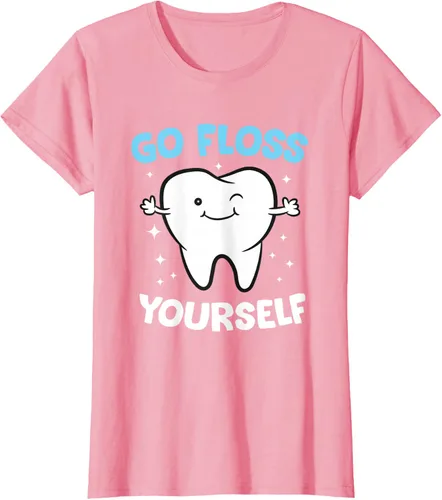 Vista 15 de Camiseta higienista dental, asistente dental, Go Floss Yourself dentista, Negro, S