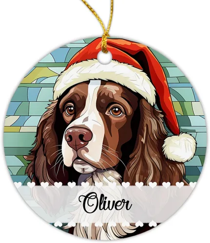 Vista 13 de Airedale Terrier - Adorno de Navidad para perro, regalo para Acción de Gracias, perros personalizados con sombrero de Navidad, adornos de Airedale