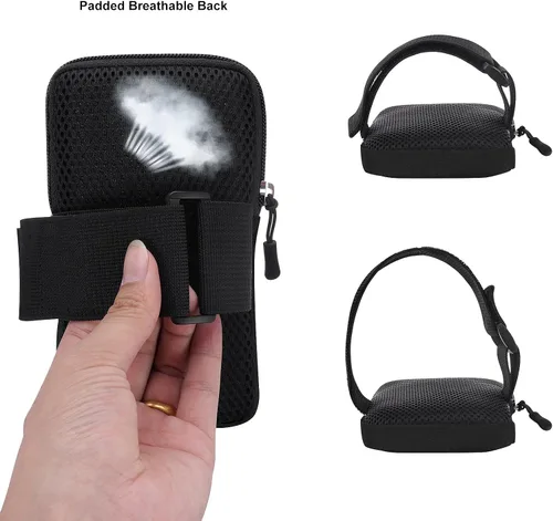Vista 5 de Funda para brazaletes para teléfono celular para mujer, compatible con teléfono celular de 6.28 pulgadas, pantalla completa, color negro