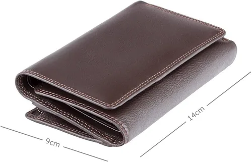 Vista 3 de Visconti Heritage -32 - Cartera de cuero suave para mujer, Marrón, Billetera triple