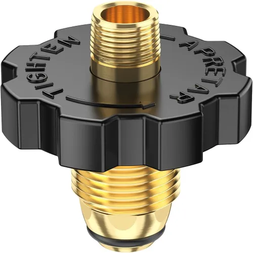Vista 6 de 1 enchufe adaptador de tanque de gas propano POL con exceso de flujo a rosca macho NPT de 1/4 pulgadas, conector de tanque de propano de 5-100