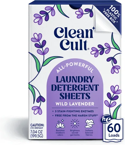 Vista 12 de Cleancult Hojas de detergente para ropa – Caja resellable – 3 enzimas que combaten las manchas – Sin fragancia – 60 cargas – Libre de productos