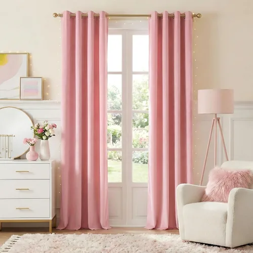 Vista 29 de NICETOWN Cortinas de terciopelo beige 100% opacas de 84 pulgadas de largo, 52 pulgadas de ancho, 2 paneles para dormitorio y sala de estar, cortinas