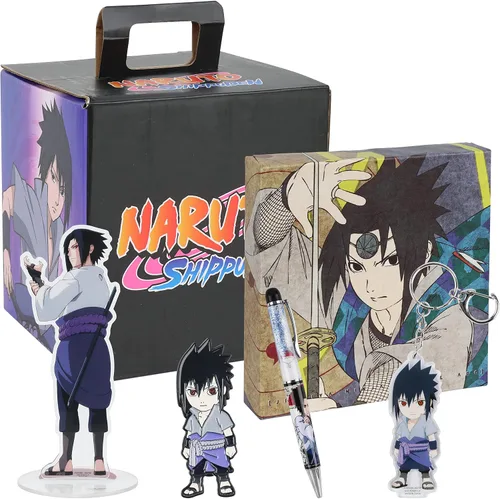 Vista 5 de JUST FUNKY Naruto Shippuden Sasuke Uchiha Looksee Caja coleccionista, Púrpura