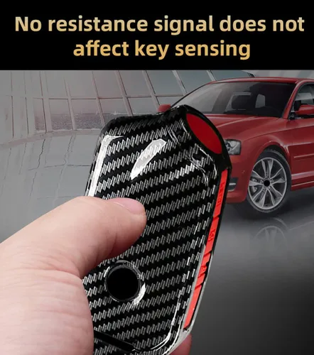 Vista 2 de ontto Funda para llavero de automóvil con patrón de carbono para Kia Stinger GT K9 K900 Sportage R Stinger Cerato Sorento 2018 en adelante