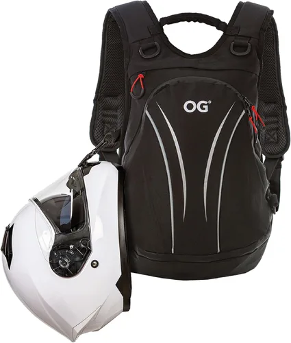 Vista 12 de OG Original CityRunner Mochila para motocicleta, impermeable, expandible, 30-35L, bolsa para casco de motocicleta, correa para casco, gran