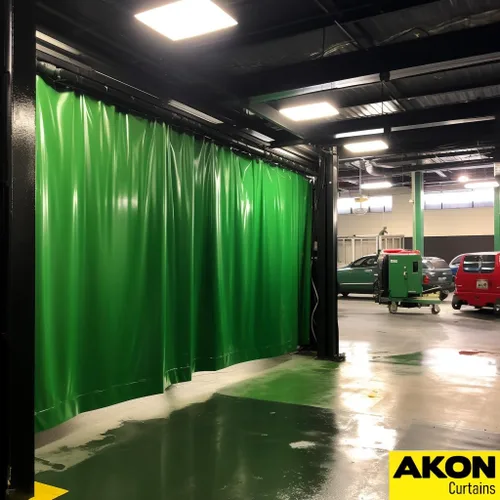 Vista 5 de AKON - Cortinas químicas con riel, paneles de barrera personalizados