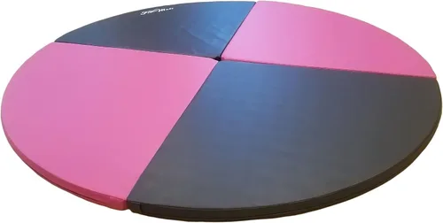 Vista 11 de Cojín circular plegable de 5 pies de ancho para ejercicio y bastón de baile. Alfombrilla de seguridad de espuma EPE reticulada portátil con cubierta