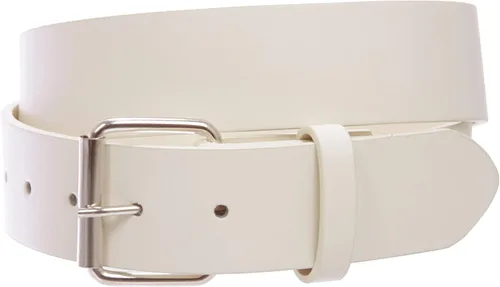 Vista 17 de Beltiscool 1 1/2" (38 mm) Snap On Plain Leather Jean Belt con hebilla de rodillo Amarillo