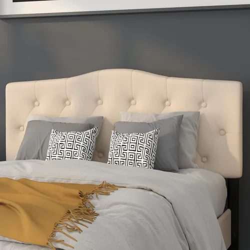 Vista 23 de Flash Furniture Cambridge - Cabecera tapizada capitoné tamaño individual en tela beige