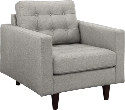 Vista 18 de Modway EEI-1547-DOR Empress Mid-Century - Sofá biplaza tapizado de tela en gris